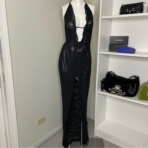 mesh maxi dress